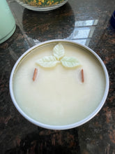 Load image into Gallery viewer, 8 oz. Tin 100% Soy Wax Scented Candle with Deco