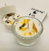 Load image into Gallery viewer, Tea Light Scented Candle (Set of 3) with 1oz. Tea Light Glass Cup (Set of 3)
