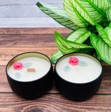 Load image into Gallery viewer, 4 oz. Tin 100% Soy Wax Scented Candle with Deco