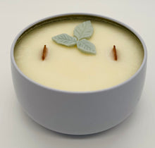 Load image into Gallery viewer, 8 oz. Tin 100% Soy Wax Scented Candle with Deco