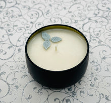 Load image into Gallery viewer, 4 oz. Tin 100% Soy Wax Scented Candle with Deco