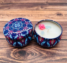 Load image into Gallery viewer, 2 oz. Decorated tin 100% Soy Scented Candles