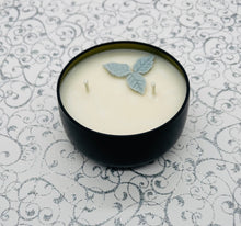 Load image into Gallery viewer, 8 oz. Tin 100% Soy Wax Scented Candle with Deco
